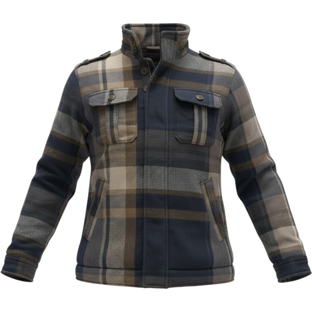 ABERCROMBIE Upper Hudson Jacket Mens M Y2K Plaid Flannel Heavyweight Shacket